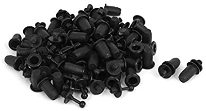 DealMux Plastic Ball Socket Type Speaker Grill Pegs Studs Buckles 100pcs Black