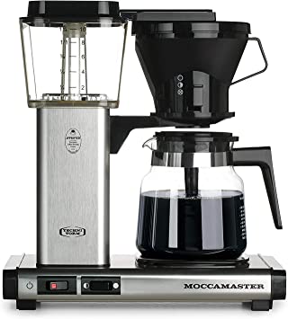 Technivorm Moccamaster KB741 10-Cup 40oz Handmade Coffee Brewer w/Glass Carafe (Brushed Silver)
