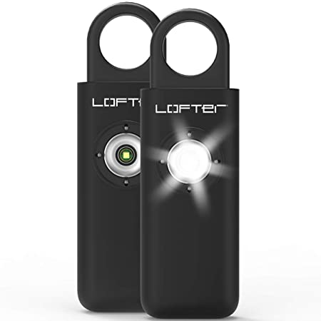 Self Defense Siren, LOFTer Safe Sound Personal Alarm Keychain with SOS LED Lights 130dB Emergency Safety Personal Security Alarm for Kids & Elderly, Women Security Sound Safety Siren (2 Pack-Black)