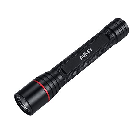 AUKEY LED Flashlight, 250-Lumen Outdoor Torch with 3 Light Settings, Portable and Water-Resistant Light with Adjustable Beam Focus