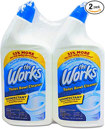 the Works 33302WK Disinfectant Toilet Bowl Cleaner, 32 oz Bottle, 2/Pack