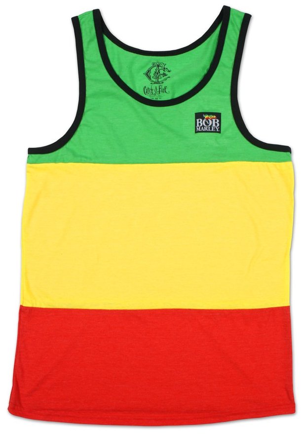 Bob Marley Rasta Stripes Lightwight Adult Tank top Shirt