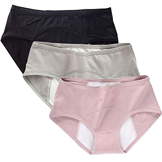 Teens Cotton Menstrual Period Panties Girls Heavy Flow Leak Proof Hipster Underwear Women Postpartum Briefs 3 Pack