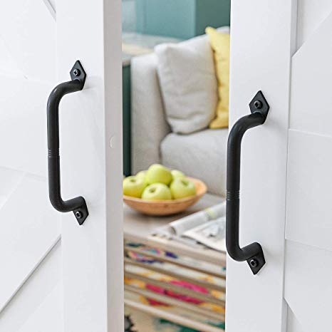 SMARTSTANDARD 10” Heavy Duty Barn Door Ripple Pull Handle for Gate Kitchen Furniture Cabinet Closet Drawer 2/Pack