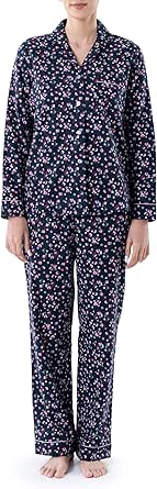 Wrangler Women's Long Sleeve Flannel Top and Pant Pajama Set