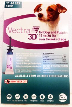 Vectra 3D® Teal for Medium Dogs 11 - 20 Pounds (6 Doses)