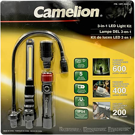 Camelion 3-in-1 LED Ligh Kit 600 Lumens, 400 Lumens 200 Lumens