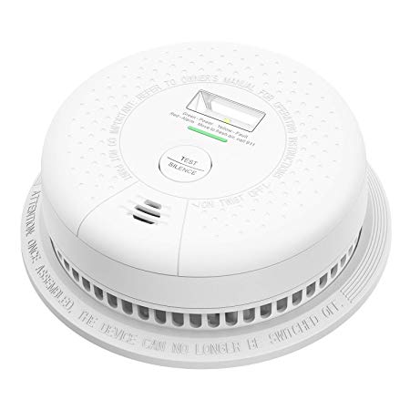 Smoke Detector 10 Year Battery Operated, with Escape Light, Better Photoelectric Sensor Without False Alarm, Wireless Installation