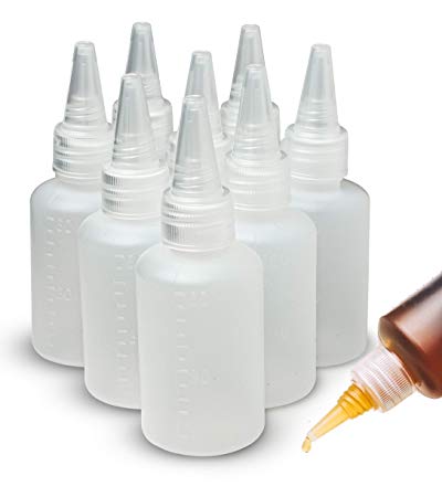 Bastex 2oz Clear Plastic Small Squeeze Bottles. Mini 2 Ounce Empty Squirt Bottle with Twist top Caps. Great for Paint, Art, Craft, Liquids, Lotion, Glue, Airline Travel and More.