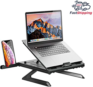Olmaster Laptop Stand, Muti-Angle Adjustable Portable Foldable Laptop Stand with Heat-Vent, Ergonomic Laptop Stand Riser for Desk Compatible with MacBook, Air, Pro, Surface Laptop (9-15.6 inches)