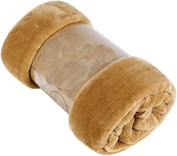 De Lavish Faux Fur Throw Blanket King Size For Bed Sofa 3 Seater Plain Soft Warm Large Mink 200 x 240 Cm, Biscuit