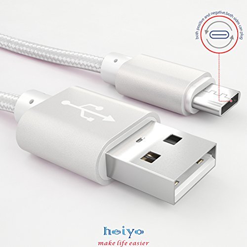 Type C Charge Cable,USB C braided Charging and Sync Cable for MacBook 12 Inch, Chromebook Pixel, HTC 10, Asus Zen AiO and Other Type C Devices(Silver) by Heiyo™