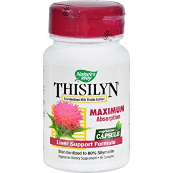 Natures Way Thisilyn Standardized Milk Thistle Extract - Liver Support Formula - MAXIMUM Absorption - 60 Capsules