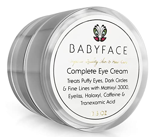 Babyface Complete Eye Cream - Caffeine, Haloxyl, Eyeliss, Matrixyl 3000 for Bags, Wrinkles & Dark Circles, 15 ml.