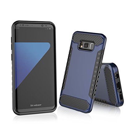 Galaxy S8 Case, ALLCACA Shock Resistant Samsung Galaxy S8 Cover Screen Protector Non-slip Bumper Stylish Protection Case, More Colors Available (Blue)