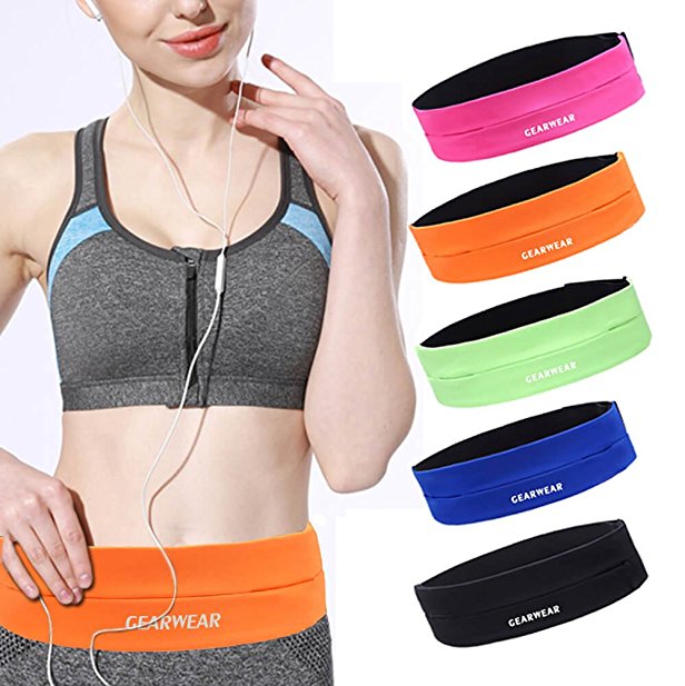GEARWEAR Running Belt Bag for iPhone 8 X 7 Plus 6s for Women and Men Runner Workout Waist Belt Fanny Bag for Galaxy Note 8 5 Phone for Boys and Girls