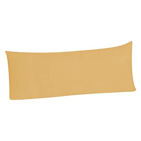 Body Pillowcase Pillow Cover 20 x 54, 100% Brushed Microfiber, Body Pillow Cover, (Envelope Closure, Cream)