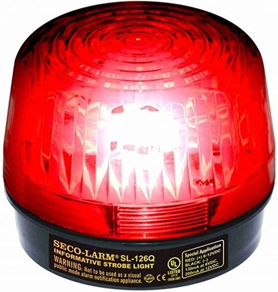 Seco-Larm Enforcer Xenon Strobe Light, 12VDC, Red Lens