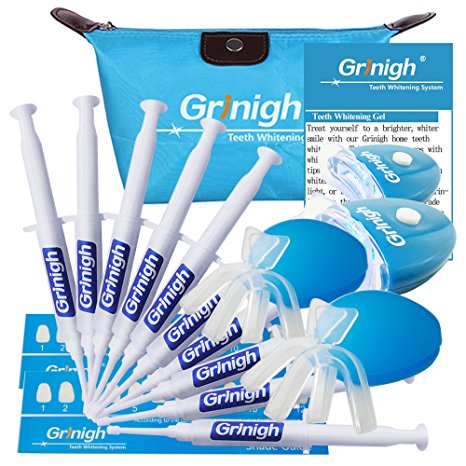 Grinigh Saturated Smile 2 Person Teeth Whitening Kit with Custom Mouth Trays | More Than 30 Treatments (15 Each) of Home Regular Strength Gel (35% Carbamide Peroxide)|