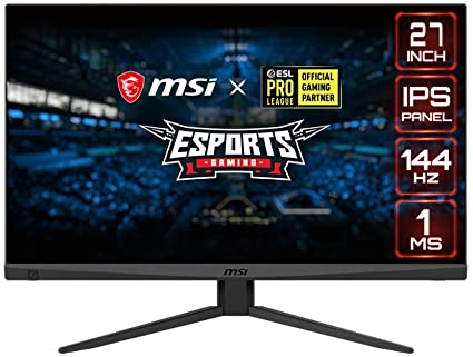 MSI Full HD Gaming HDR Ready Non-Glare Super Narrow Bezel 1ms 1920 x 1080 144Hz Refresh Rate FreeSync 27” IPS Gaming Monitor (Optix MAG274), Black