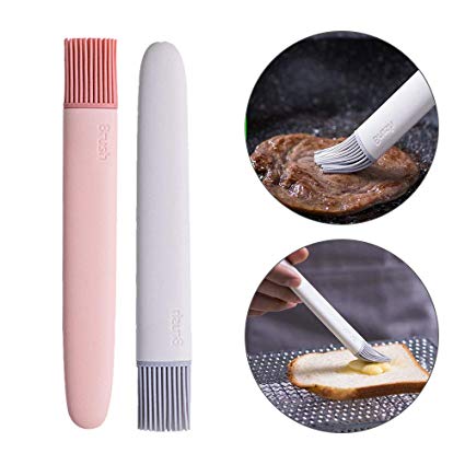 Silicone Pastry Brush Set | 2 Pack, Oil Brush, Food Grade Kitchen Brush with High Temperature Resistance,Use for BBQ Grilling/butter/Cake/butter brush,Food Grade,Dishwasher Safe