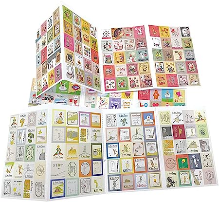 ALIMITOPIA Adhesive Sticker,12 Sheets(240pcs) Stamp Shape DIY Decorative Paper Paster Ornament Mark