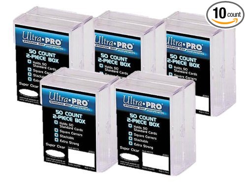 ULTRA PRO **(10x) 2-Piece Box** Holds 50 Cards Each PLASTIC STORAGE BOX Sports Cards & Gaming Decks