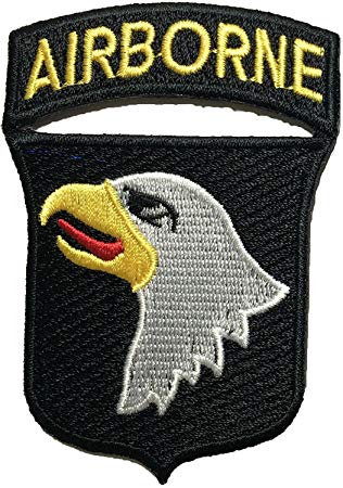 101st Airborne Screaming Eagle Sew on Iron on Embroidered Applique Badge Sign Costume Paratrooper Shoulder Patch - Black By Ranger Return (RR-IRON-AIRB-DIVI-EAGL-BLCK)