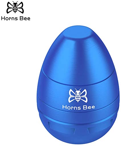 Horns Bee 4 Piece 2" Tumbler Roly-Poly Style Aluminum Alloy Spice Herb Grinder (Blue)