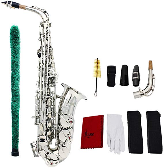 ammoon Saxophone Sax Eb Be Alto E Flat Brass Carved Pattern Set