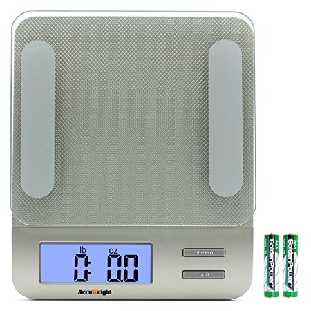 Accuweight Digital Kitchen Gram Scale Backlight Display Electronic cooking Meat Food Weight Scale, 5kg/11lb AW-KS005WS