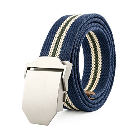 JasGood Mens Outdoor Military Style Tactical Canvas Web Belt Zinc Alloy Buckle