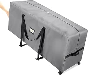 BALEINE 7.5 ft Rolling Christmas Tree Storage Bag, 2 Swivel Wheels for Easy Moving, Heavy Duty 600D Oxford Fabric Extra Large Artificial Christmas Tree Bag with Reinforced Carry Handles (Grey)