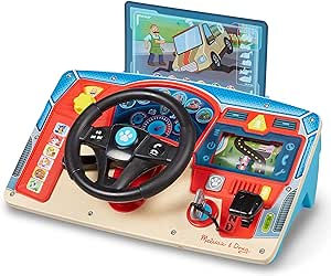 Melissa & Doug - Paw Patrol Wooden Dashboard and Steering Wheel, Rescue Mission with Skye, Rubble, Marshall, Chase, Educational Game, 3  Years, Gift for Boys and Girls (English Version)