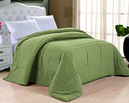 Cathay Home Double Fill Down Alternative Comforter, Queen, Sage