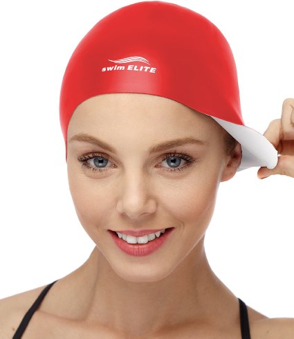 2-IN-1 Premium Silicone Swim Cap - Reversible - Wear It On Both Sides - Wrinkle-Free - For Men and Women
