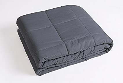 RelaxBlanket Weighted Blanket for Adult/Teenager, Reduce Stress Anxiety for Sleep | 11.3KG Heavy Blanket for 100-120KG Individuals | 100% Premium Cotton Material with Glass Beads (Dark Grey, 152x203cm )