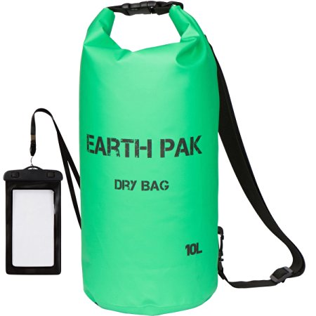 Earth Pak- Waterproof Dry Bag - Roll Top Dry Compression Sack Keeps Gear Dry for Kayaking, Beach, Rafting, Boating, Hiking, Camping and Fishing