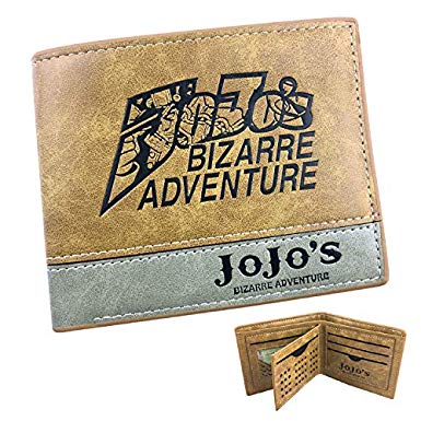 xcoser JoJo's Bizarre Adventure Wallet Derivative Anime Derivative Khaki PU Leather Wallet Accessory