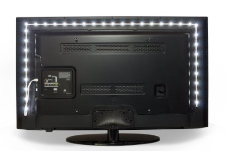 Luminoodle Bias Lighting for HDTV - USB LED Backlight Bright Normal White Strip for Flat Screen TV LCD, Desktop Monitors