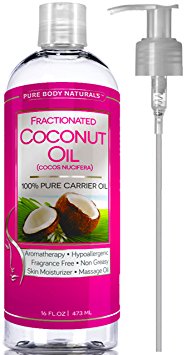 Fractionated Coconut Oil 16 Oz by Pure Body Naturals