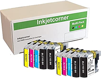 Inkjetcorner Compatible Ink Cartridges Replacement for LC103 LC103XL (4 Black, 2 Cyan, 2 Magenta, 2 Yellow, 10-Pack)