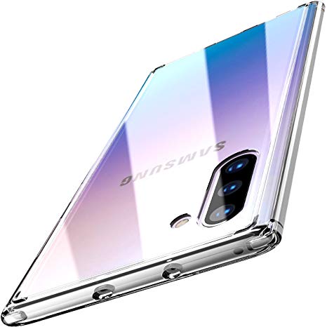 TOZO for Samsung Galaxy Note 10 Case, PC   TPU Clear Hard Back Panel Hybrid Ultra-Thin [ Slim Fit ] Protect Cover Shock Absorption Back-Transparent Bumper for Samsung Galaxy Note 10 [Clear Edge]