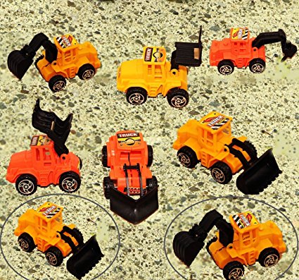 Dazzling Toys Construction Vehicles Pull Back Style - Pack of 6 - Assorted Construction Designs