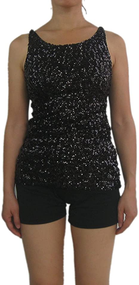 Whitewed Ladies Glitter Sparkle Sequin Paillettes Evening Wear Tank Tops Shirts
