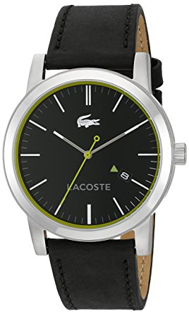 Lacoste Men's 'METRO' Quartz Resin and Leather Casual Watch, Color:Black (Model: 2010847)