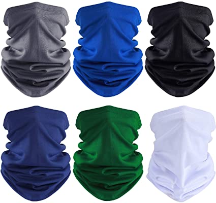 Summer UV Protection Neck Gaiter Scarf Balaclava Breathable Face Cover Scarf (Dark Green, Royal Blue, Navy Blue, Black, Dark Grey, White, 6)