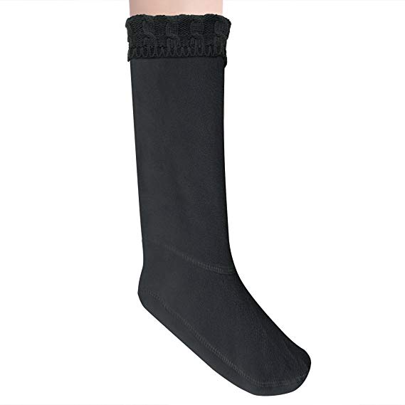 Anzermix Women's Fleece Cable Knitted Liners Rain Boot Socks