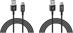 Amazon Basics USB-C to USB-A 2.0 Fast Charger Cable, 480Mbps Speed, USB-IF Certified, for Apple iPhone 15, iPad, Samsung Galaxy, Tablets, Laptops, 6 Foot, Black (Pack of 2)