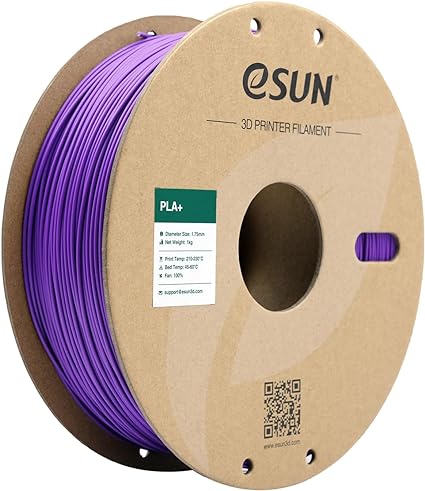 eSUN PLA  Filament 1.75mm, 3D Printer Filament PLA Plus, Dimensional Accuracy  /- 0.03mm, 1KG Spool (2.2 LBS) 3D Printing Filament for 3D Printers, Purple